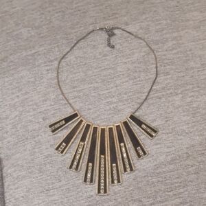 Statement Necklace In Gold And Black